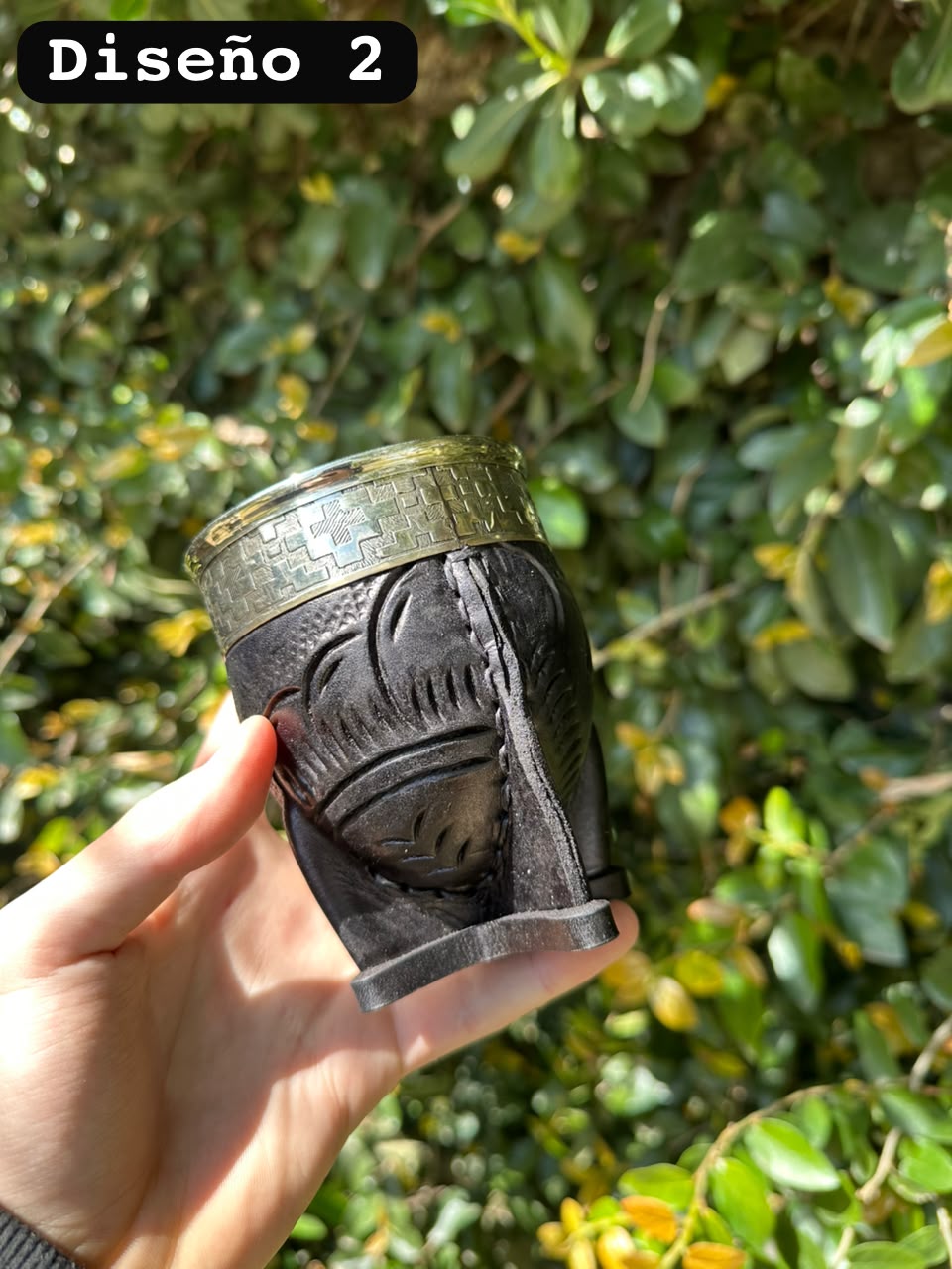Mate Imperial Repujado Virola de Alpaca Negro